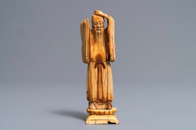 A Chinese carved ivory figure of Li Tieguai, Ming