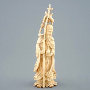 A Chinese carved ivory figure of Shou Lao, late 19th C. — 照片 2