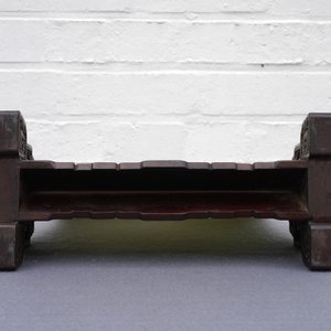 A Chinese carved pale celadon jade and hardwood table screen, 19/20th C. — photo 10