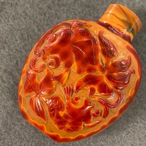 A Chinese carved realgar glass snuff bottle, Imperial Glassworks, Beijing, 1730-1840 — photo 9