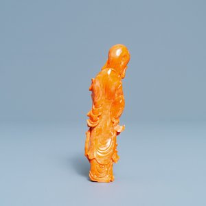 A Chinese carved red coral figure of Shou Lao, 19/20th C. — photo 5