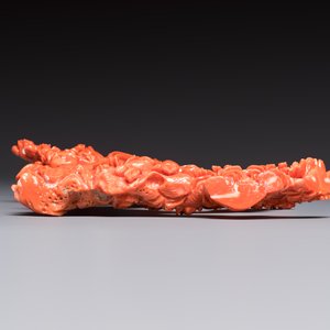 A Chinese carved red coral 'Goddess and Boy' group, 19/20th C. — 照片 7