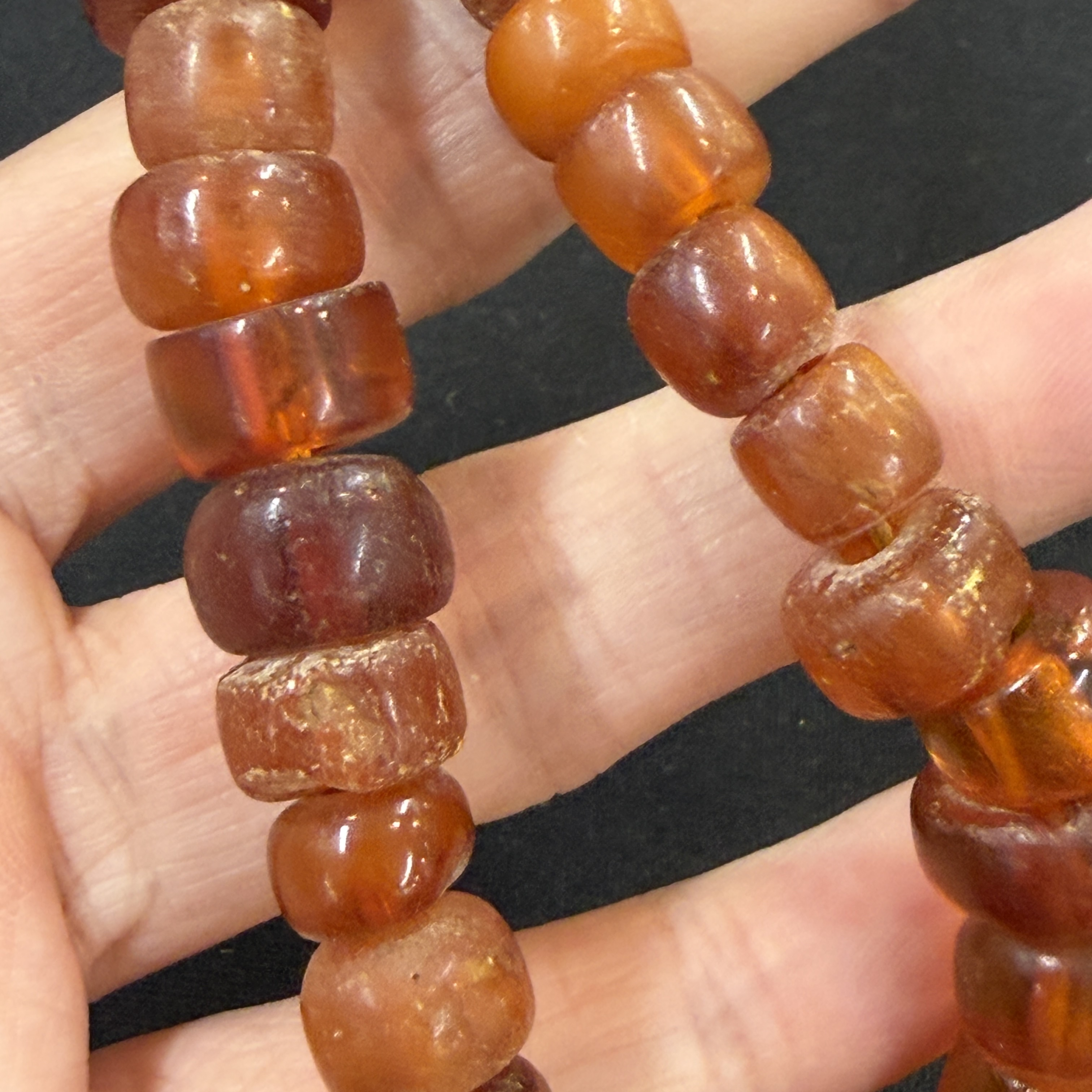A Chinese carved seed prayer beads and amber beads — photo 4