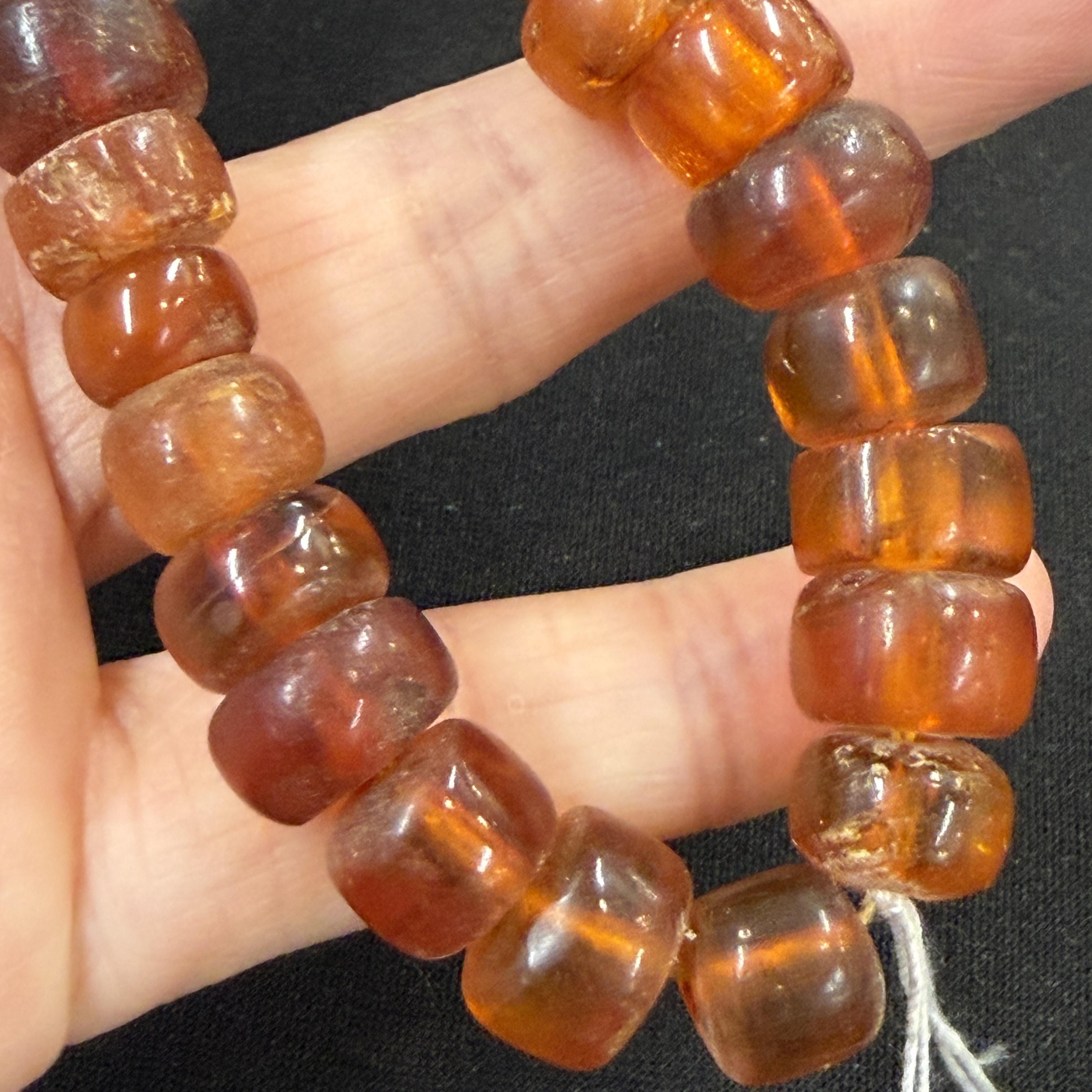 A Chinese carved seed prayer beads and amber beads — photo 5