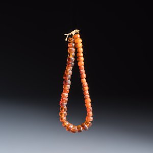 A Chinese carved seed prayer beads and amber beads — photo 4