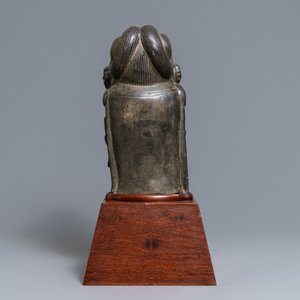A Chinese carved stone head of Guanyin, prob. Ming — 照片 4