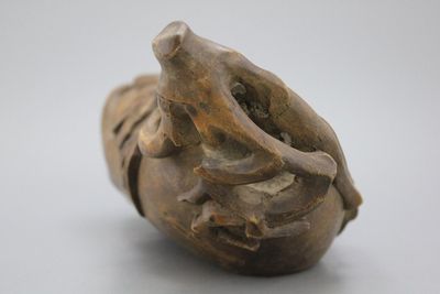 A Chinese carved wood buddha finger citron sculpture, 19/20th C.