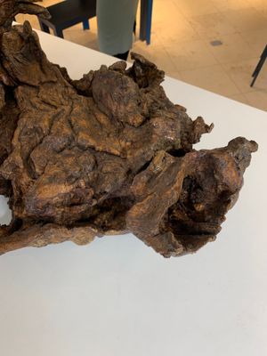A Chinese carved wooden group and a natural root sculpture, 20th C. — photo 2