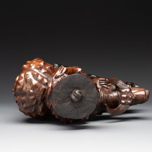 A Chinese carved wooden group of a boy riding a water buffalo, 20th C. — photo 6