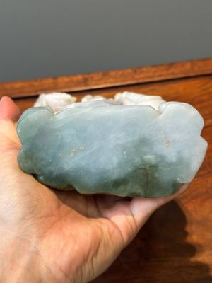 A Chinese celadon and white jade figure of Lu Xing, 20th C. — foto 10