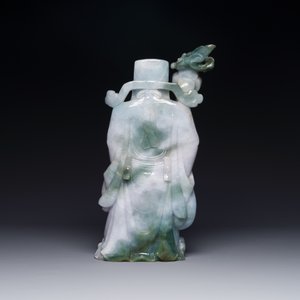 A Chinese celadon and white jade figure of Lu Xing, 20th C. — foto 2