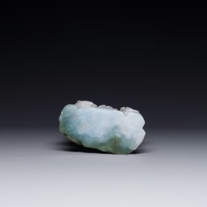 A Chinese celadon and white jade figure of Lu Xing, 20th C. — foto 3