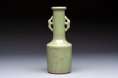 A Chinese celadon-glazed 'Kinuta' vase, Qing