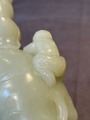 A Chinese celadon jade group of two boys cleansing an elephant, 18th C. — photo 10