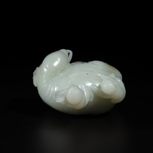 A Chinese celadon jade group of two boys cleansing an elephant, 18th C. — photo 7