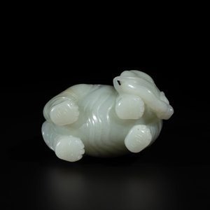 A Chinese celadon jade group of two boys cleansing an elephant, 18th C. — photo 8