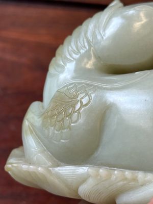 A Chinese celadon jade sculpture of a mythical horse, 18th C. — photo 11