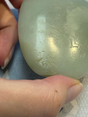 A Chinese celadon jade snuff bottle, a plaque and a ritual stick, Han and later — photo 26
