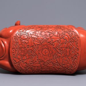 A Chinese cinnabar lacquer elephant stool, Republic, 20th C. — photo 6