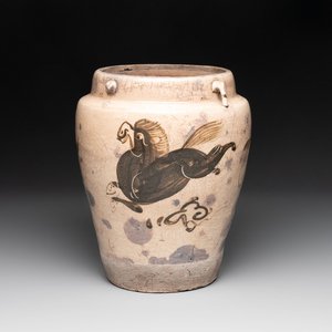 A Chinese cizhou jar with mythical horse design, 17/18th C. — photo 1