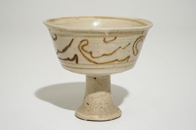 A Chinese Cizhou stem cup, Yuan