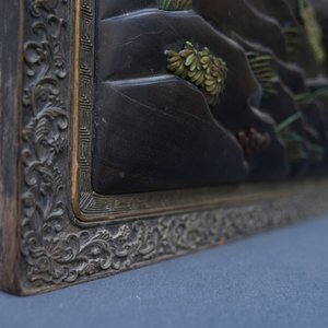 A Chinese cloisonné and jade-embellished carved wood and lacquer panel, 18th C. — photo 11