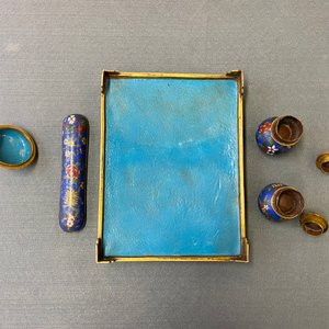 A Chinese cloisonné desk set, 19th C. — 照片 13