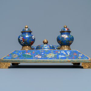 A Chinese cloisonné desk set, 19th C. — 照片 4