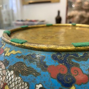 A Chinese cloisonné 'dragon' bowl, Wanli mark but probably later — 照片 34