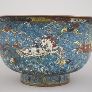 A Chinese cloisonne "Horses of Mu Wang" bowl, Ming dynasty — 照片 11