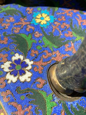 A Chinese cloisonné model of a sheep standing on a rectangular base with Arabic inscription, Qing — 照片 11