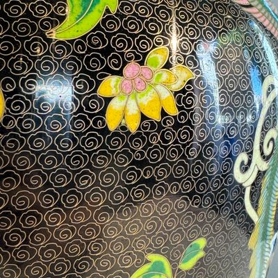 A Chinese cloisonné 'Phoenixes and Peonies' covered vase and a 'Dragons' bottle vase — photo 20