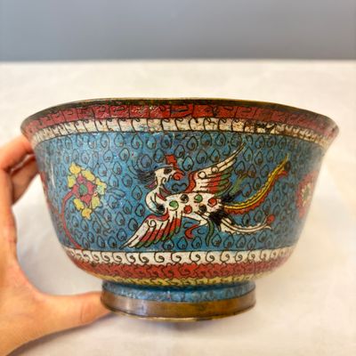 A Chinese cloisonné 'Phoenixes' bowl — photo 4