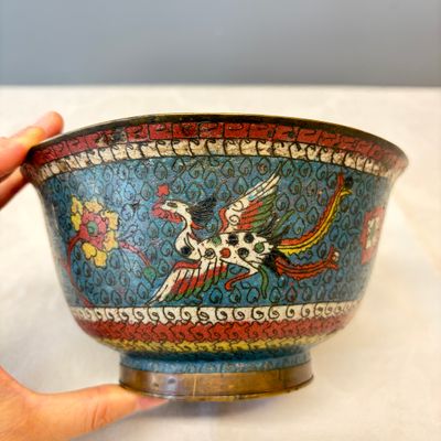 A Chinese cloisonné 'Phoenixes' bowl — photo 5