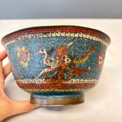 A Chinese cloisonné 'Phoenixes' bowl — photo 6