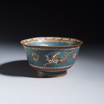 A Chinese cloisonné 'Phoenixes' bowl, late Ming