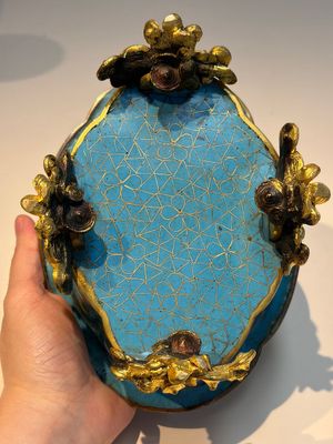 A Chinese cloisonné quatrefoil jardinière with later European-mounted feet, 18/19th C. — photo 16