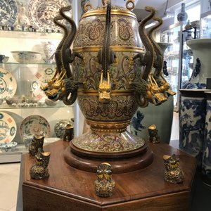 A Chinese cloisonné replica of the seismograph by Zhang Heng, 20th C. — 照片 14