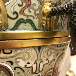 A Chinese cloisonné replica of the seismograph by Zhang Heng, 20th C. — 照片 22