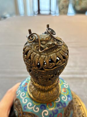 A Chinese cloisonné tripod censer and cover, 19th C. — 照片 9