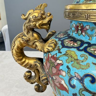 A Chinese cloisonné tripod censer and cover — photo 3