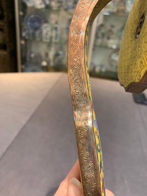 A Chinese cloisonné yellow-ground 'peach and shou' ruyi sceptre, Republic — 照片 7