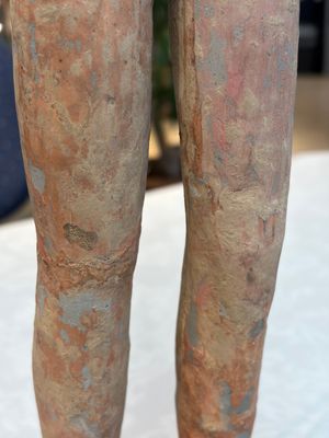 A Chinese cold-painted pottery stick man figure, Han — photo 10