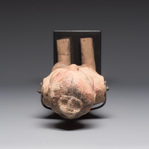 A Chinese cold-painted pottery stick man figure, Han — photo 6