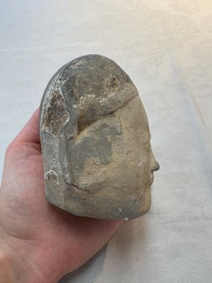 A Chinese cold painted terracotta head of a lady, Han — photo 5