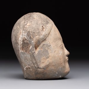 A Chinese cold painted terracotta head of a lady, Han — photo 4