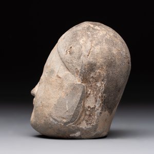 A Chinese cold painted terracotta head of a lady, Han — photo 6