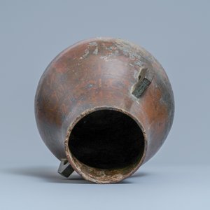 A Chinese copper-inlaid bronze 'hu' vase, Ming — photo 5