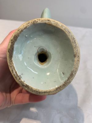 A Chinese copper-red and blue celadon-ground peach-shaped 'cadogan' ewer, Qianlong/Jiaqing — photo 7