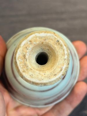 A Chinese copper-red and white 'chilong' stem cup, Ming — photo 12